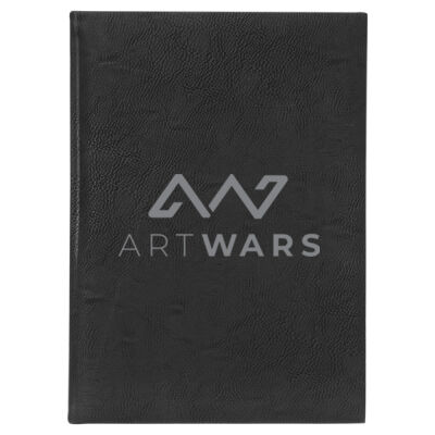Artwars - 7" x 9 3/4" Black/Silver Laserable Leatherette Sketch Book-Unlined Paper		 Thumbnail