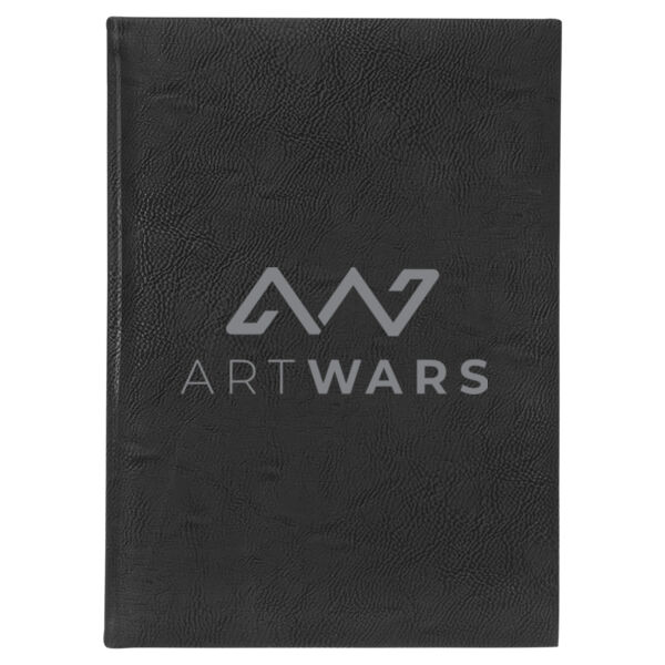 Artwars - 7" x 9 3/4" Black/Silver Laserable Leatherette Sketch Book-Unlined Paper		 Thumbnail